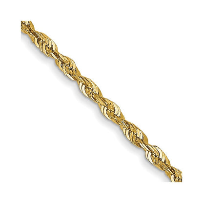 14k Yellow Gold 18 inch 1.5mm Ultra Diamond-cut Rope Chain Necklace