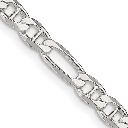 Sterling Silver 4.5mm Figaro Anchor Chain Necklace