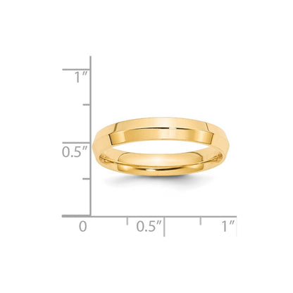 14K Yellow Gold Yellow Gold 4mm Knife Edge Comfort Fit Wedding Band Size 10