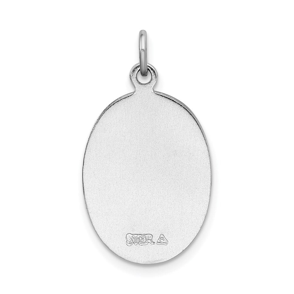 Sterling Silver Rhodium-plated St. Christopher Medal Pendant