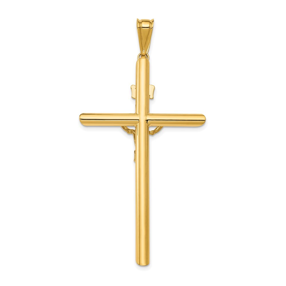 14k Two-tone Gold Polished Crucifix Pendant for Women