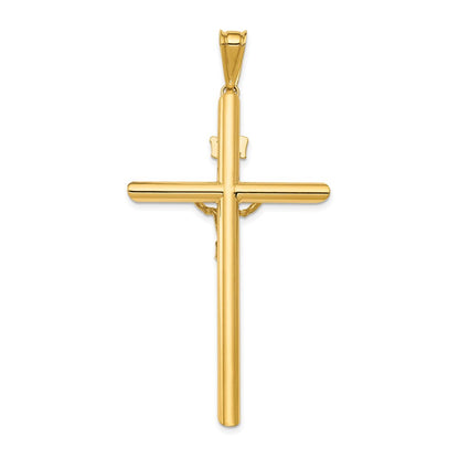 14k Two-tone Gold Polished Crucifix Pendant for Women