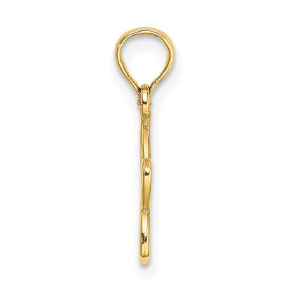 14k Yellow Gold Cut-out Plumeria Flower Charm