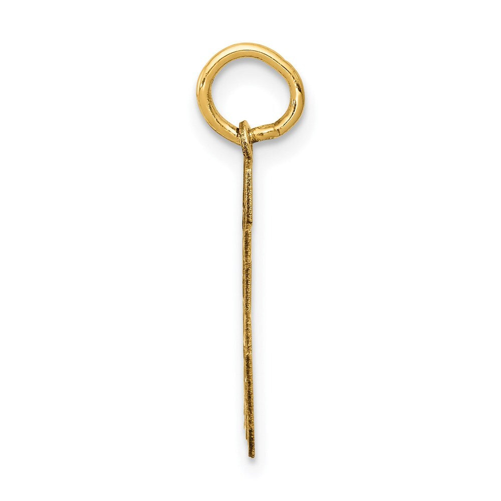 14k Yellow Gold Small Satin Number 65 Charm Pendant for Women