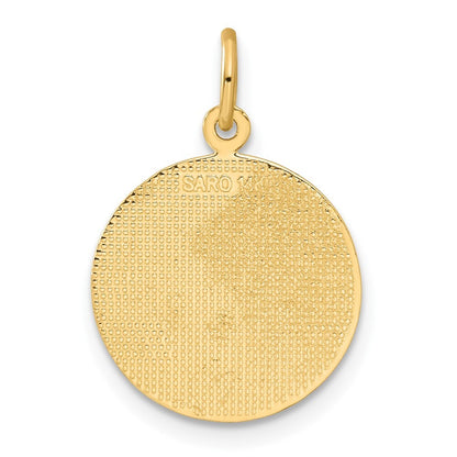 14k Yellow Gold Confirmation Dove Medal Charm Pendant for Women