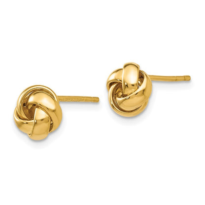 14k Yellow Gold Love Knot Stud Earrings