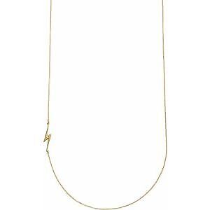 14k Yellow Gold Lightning Bolt Pendant Necklace 16" for Women