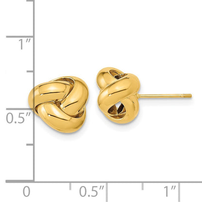 14k Yellow Gold Polished Love Knot Stud Earrings Gift for Women