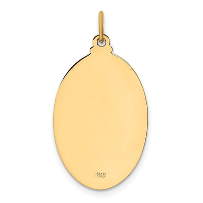14k Yellow Gold Solid Polished Satin Oval St. Joseph Medal