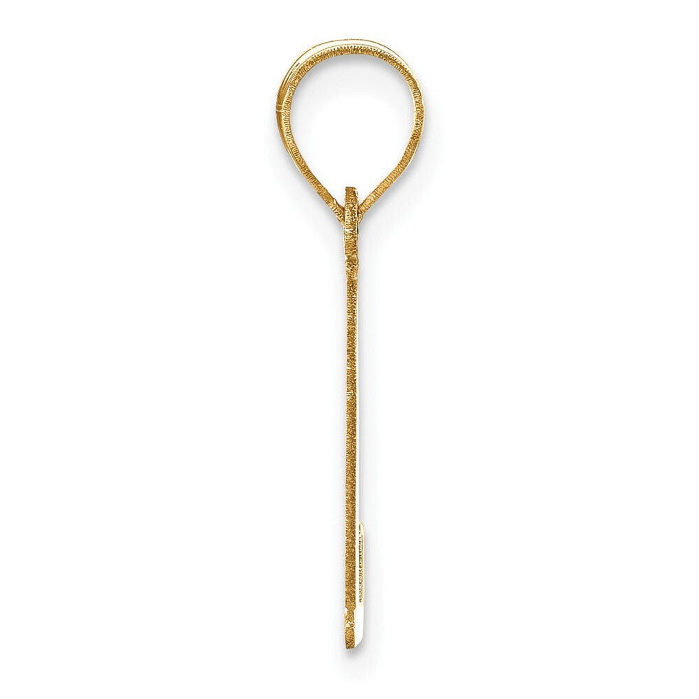14k Yellow Gold Polished Letter L Initial Pendant for Women