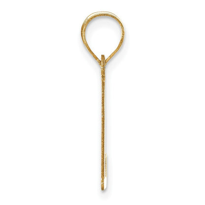 14k Yellow Gold Polished Letter L Initial Pendant for Women