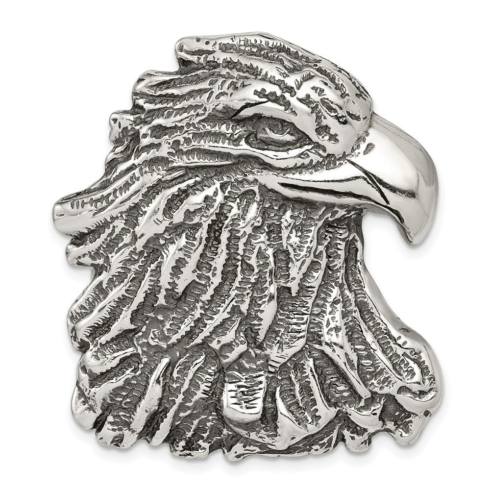 Sterling Silver Antiqued Eagle Head Pendant Holiday Gift for Women