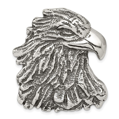 Sterling Silver Antiqued Eagle Head Pendant Holiday Gift for Women