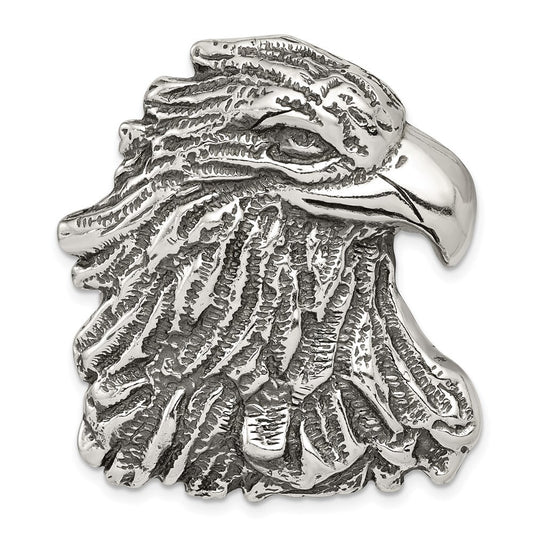 Sterling Silver Antiqued Eagle Head Pendant Holiday Gift for Women