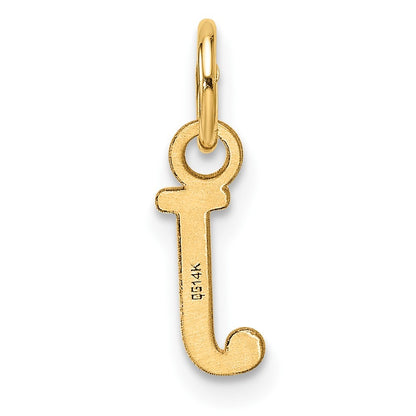 14k Yellow Gold Cutout Letter J Initial Pendant