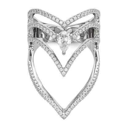 Sterling Silver Rhodium-plated Cubic Zirconia Ring Size 7