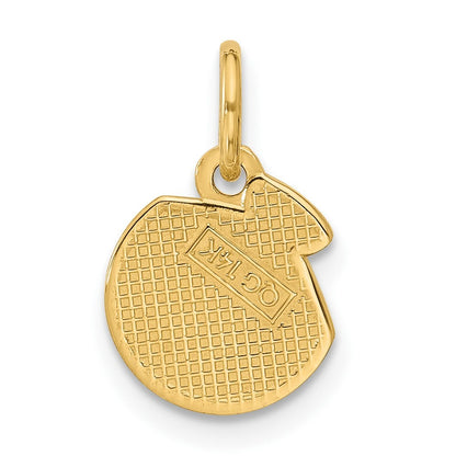 14k Yellow Gold Polished Textured Seashell Pendant