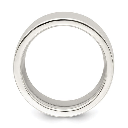 Sterling Silver 10mm Comfort Fit Flat Size 5 Band Ring