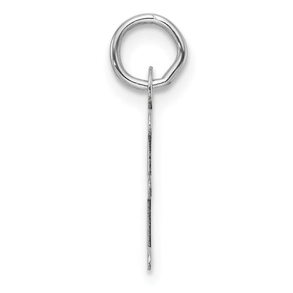 14k White Gold Slanted Block Letter E Initial Charm Pendant for Women