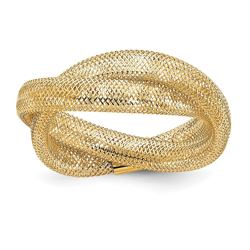 14K Yellow Gold Gold Twisted Woven Mesh Stretch Ring