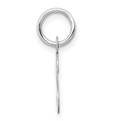 14k White Gold Small Slanted Block Letter S Initial Charm Pendant for Women