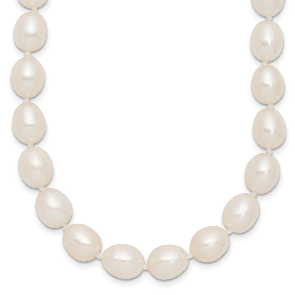 Sterling Silver 7-8mm White Rice Freshwater Cultured Pearl18" Necklace
