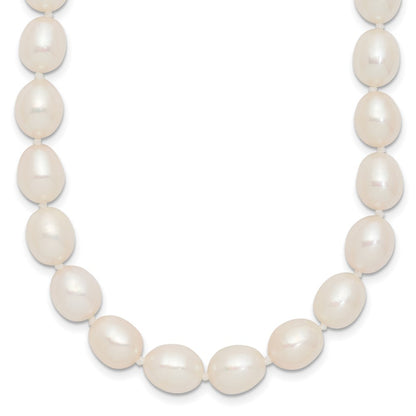 Sterling Silver 7-8mm White Rice Freshwater Cultured Pearl18" Necklace