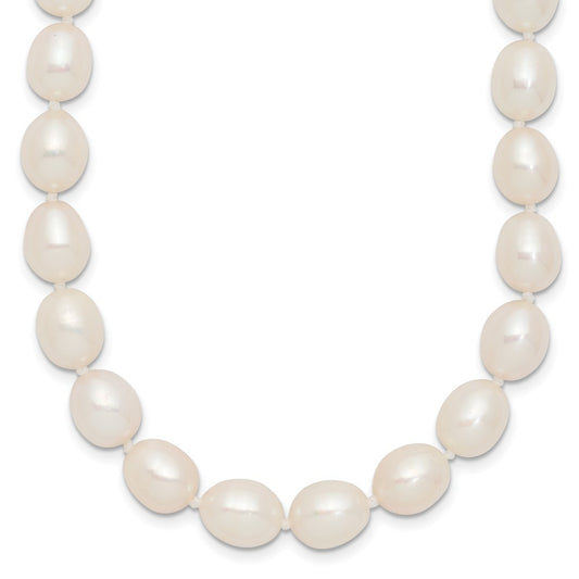 Sterling Silver 7-8mm White Rice Freshwater Cultured Pearl18" Necklace