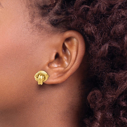 14k Yellow Gold Love Knot Earrings