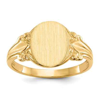 14K Yellow Gold 10.0x8.0mm Open Back Signet Ring