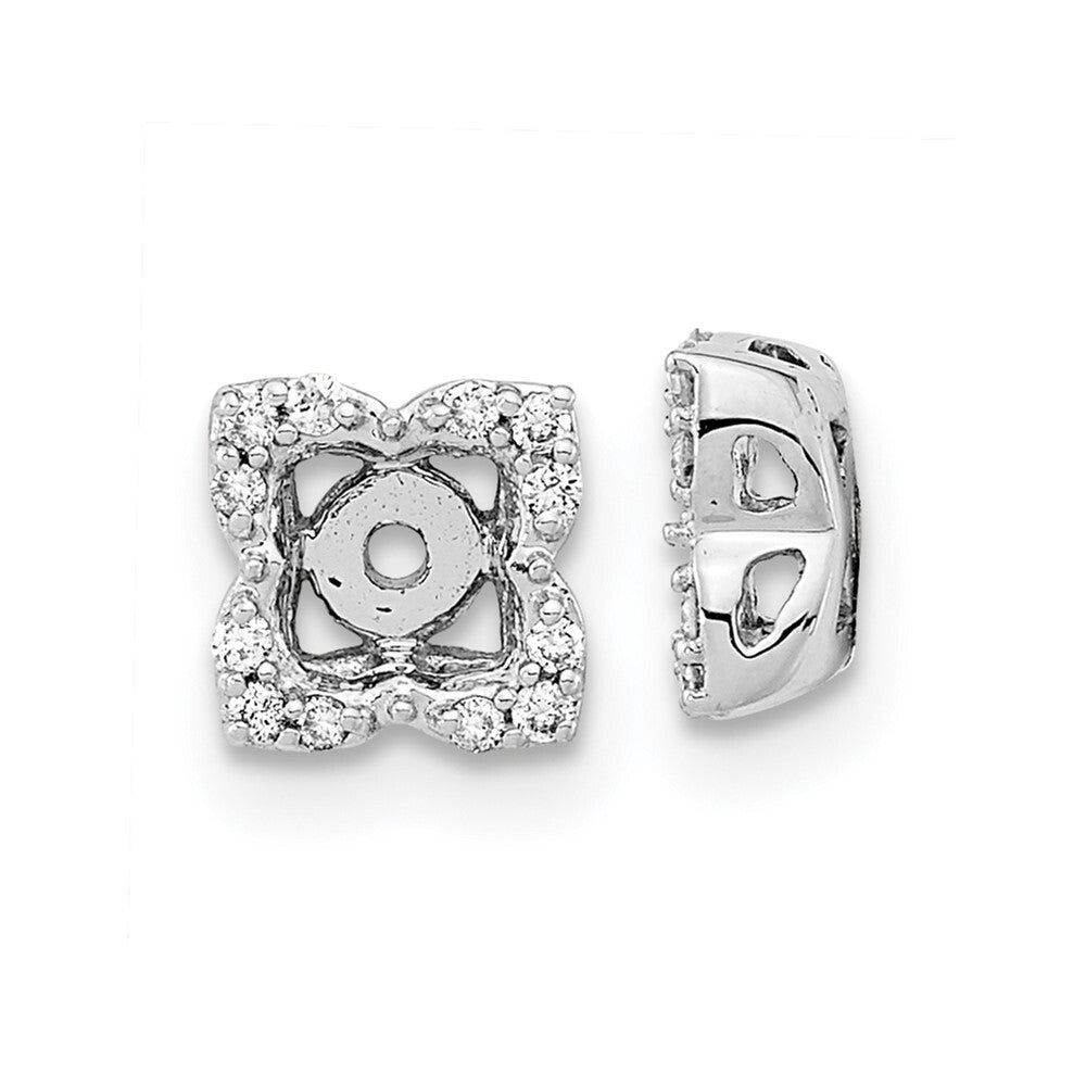 14k White Gold Diamond Earring Jackets Gift for Women