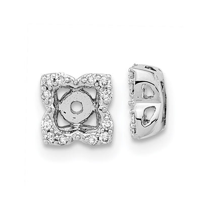 14k White Gold Diamond Earring Jackets Gift for Women