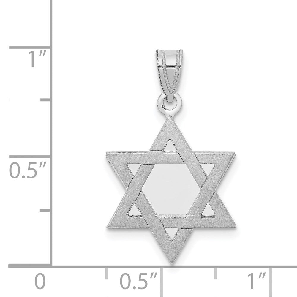 14k White Gold Star of David Pendant for Women