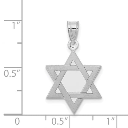 14k White Gold Star of David Pendant for Women