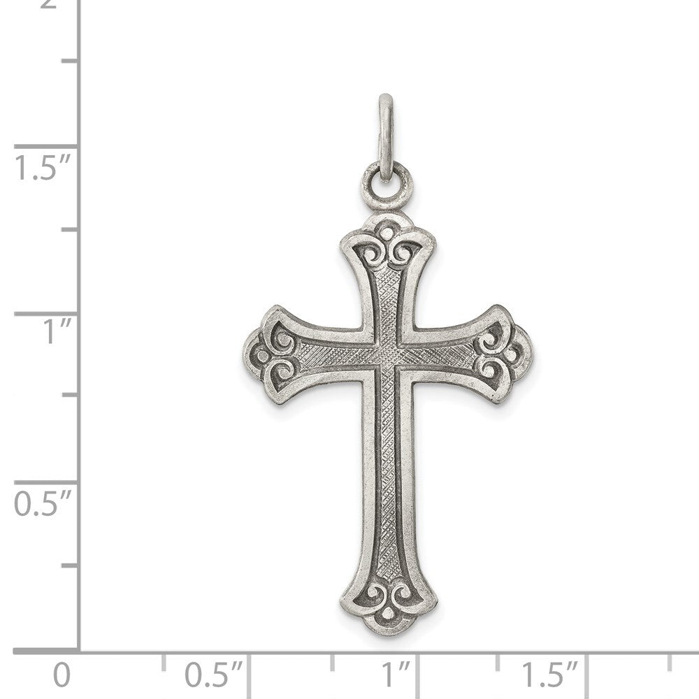 Sterling Silver Antiqued Cross Pendant Holiday Gift for Women