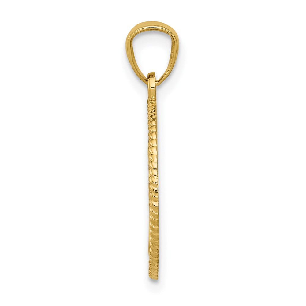 14k Yellow Gold Polished Tree Of Life in Round Pendant for Women