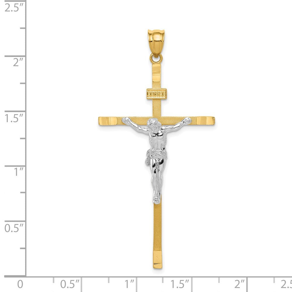 14k Two-tone Gold Crucifix Pendant for Women