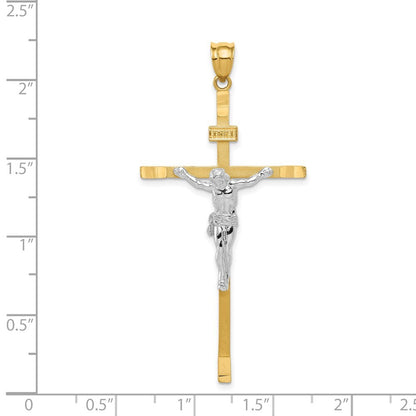 14k Two-tone Gold Crucifix Pendant for Women