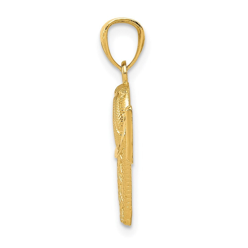 14k Yellow Gold Basketball in the Net Pendant for Women