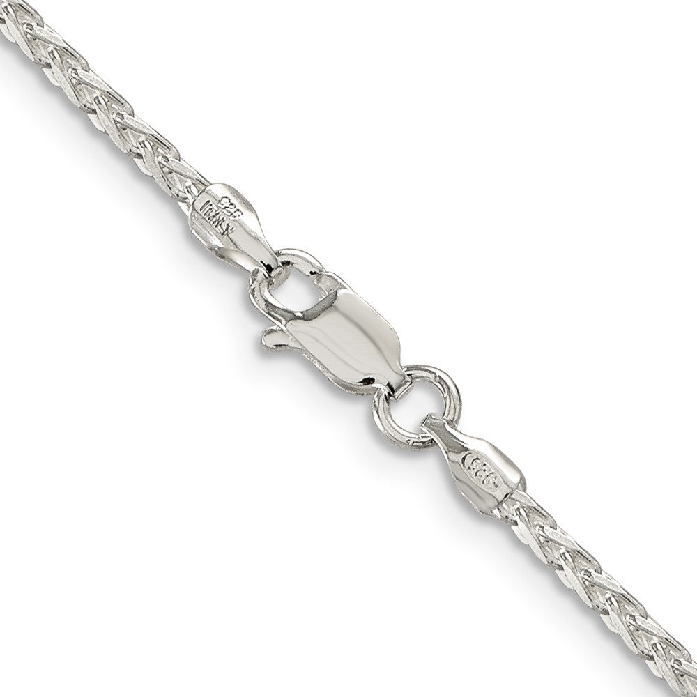 Sterling Silver 2.15mm Diamond-cut Round Spiga Chain Necklace