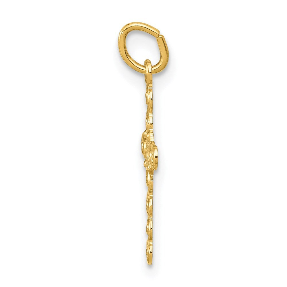14k Yellow Gold Small Polished Cross Charm Pendant