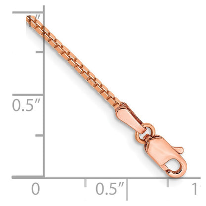 14K Rose Gold 7 inch 1.3mm Box Link Bracelet