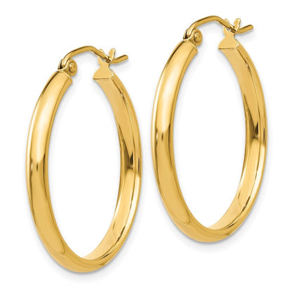 14k Yellow Gold Polished Hoop Earring