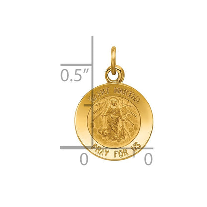 14k Yellow Gold Saint Martha Medal Pendant