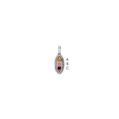 14k White Gold Family Jewelry Diamond Semi-Set Pendant for Women