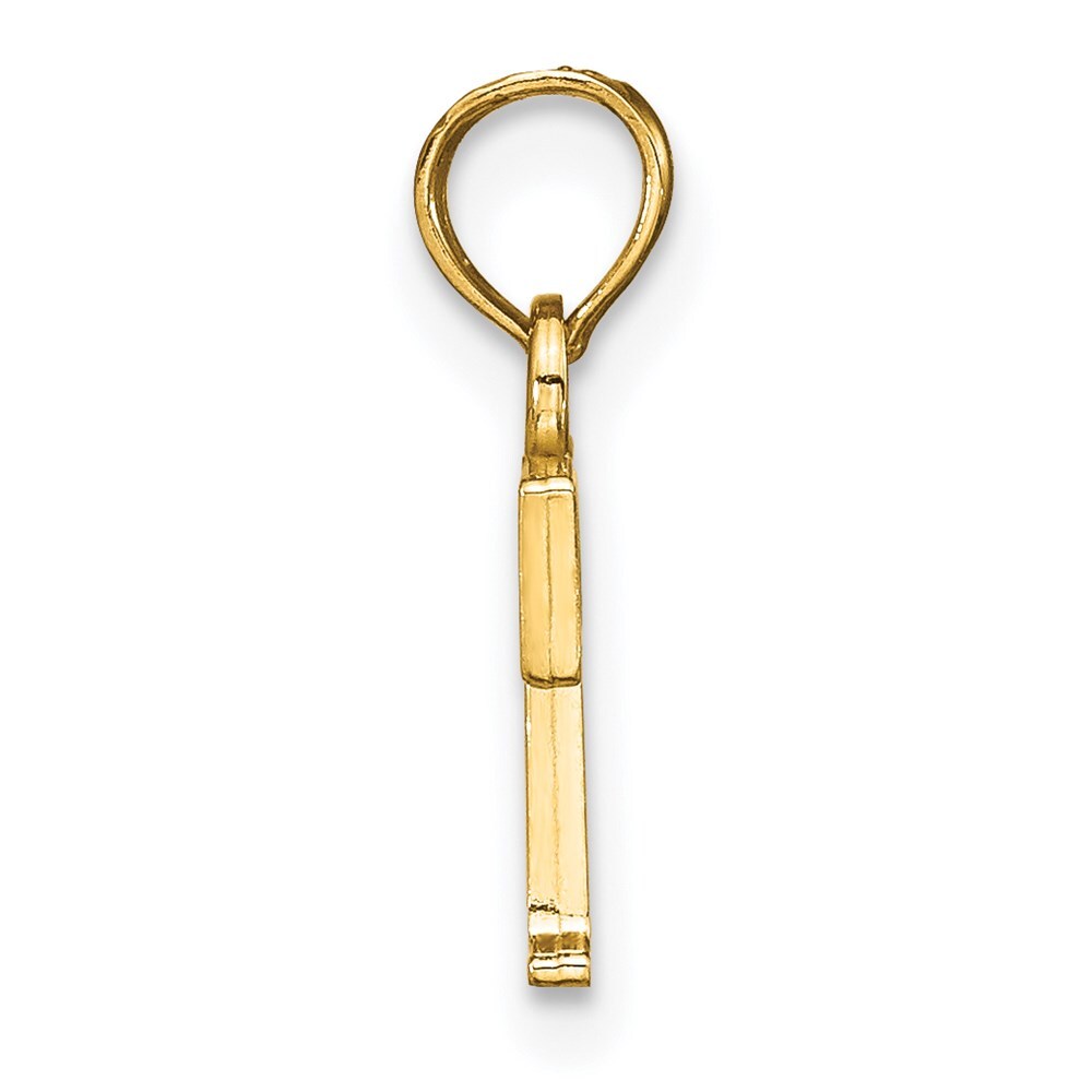 14k Yellow Gold Polished Block Letter T Initial Pendant for Women