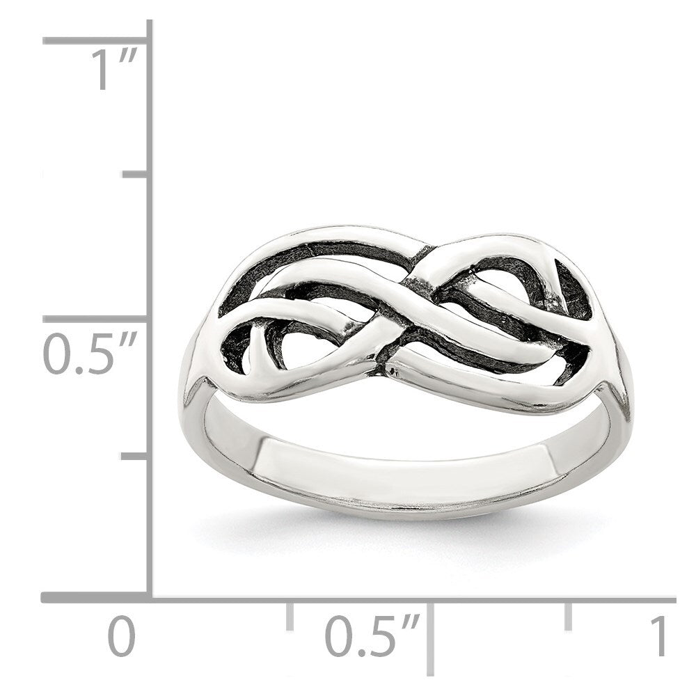 Sterling Silver Antiqued Knot Ring Size 7