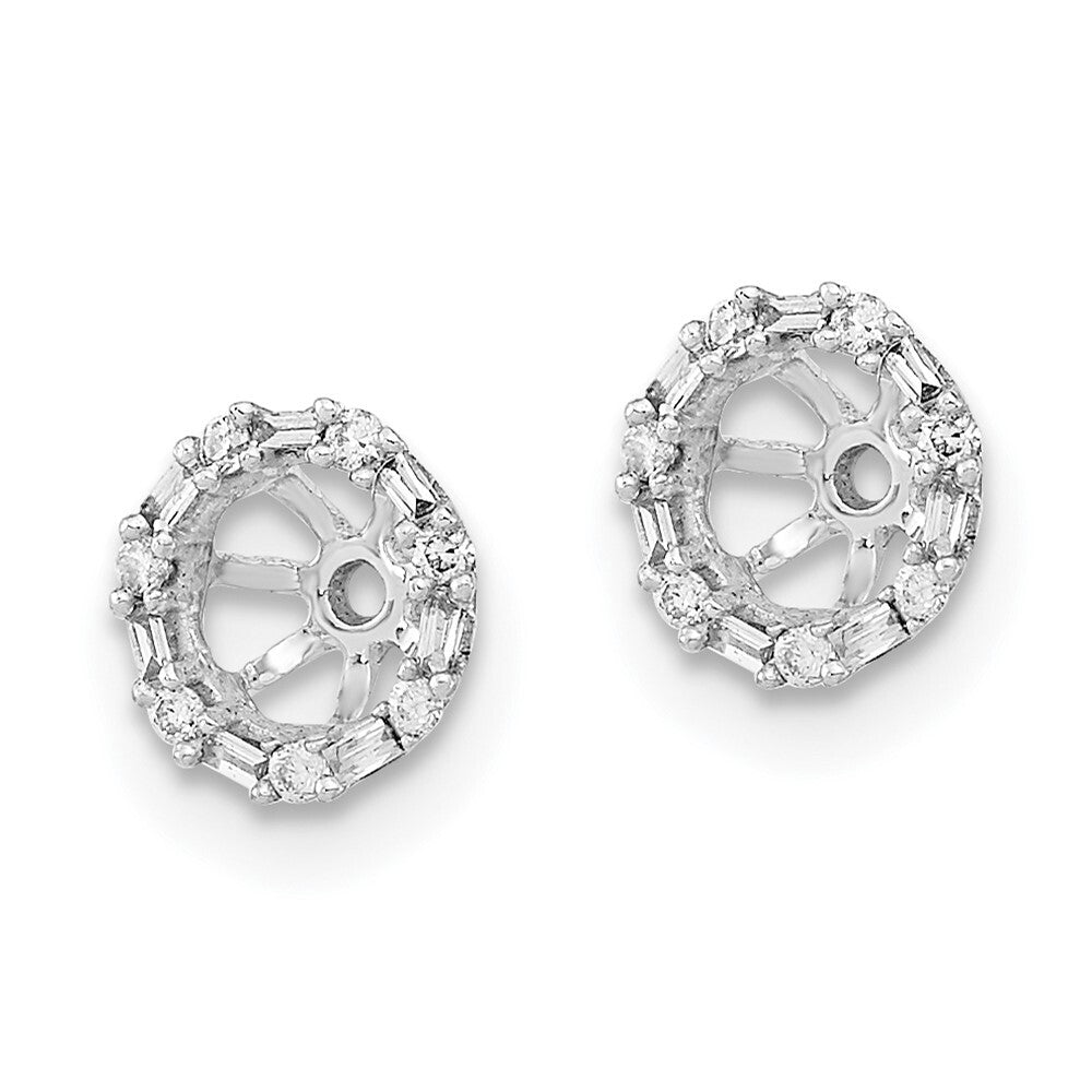 14k White Gold Diamond Earring Jackets Gift for Women