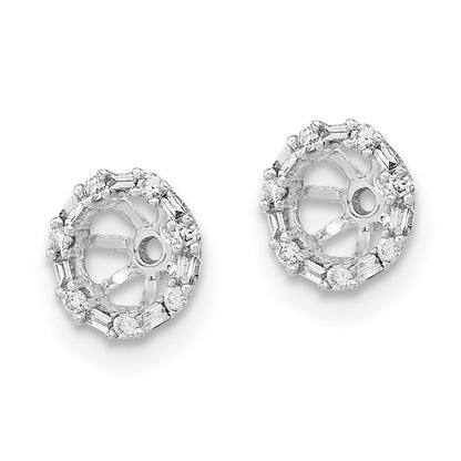 14k White Gold Diamond Earring Jackets Gift for Women