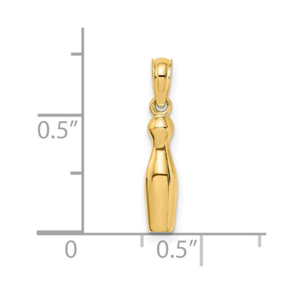 14k Yellow Gold 3-D Bowling Charm